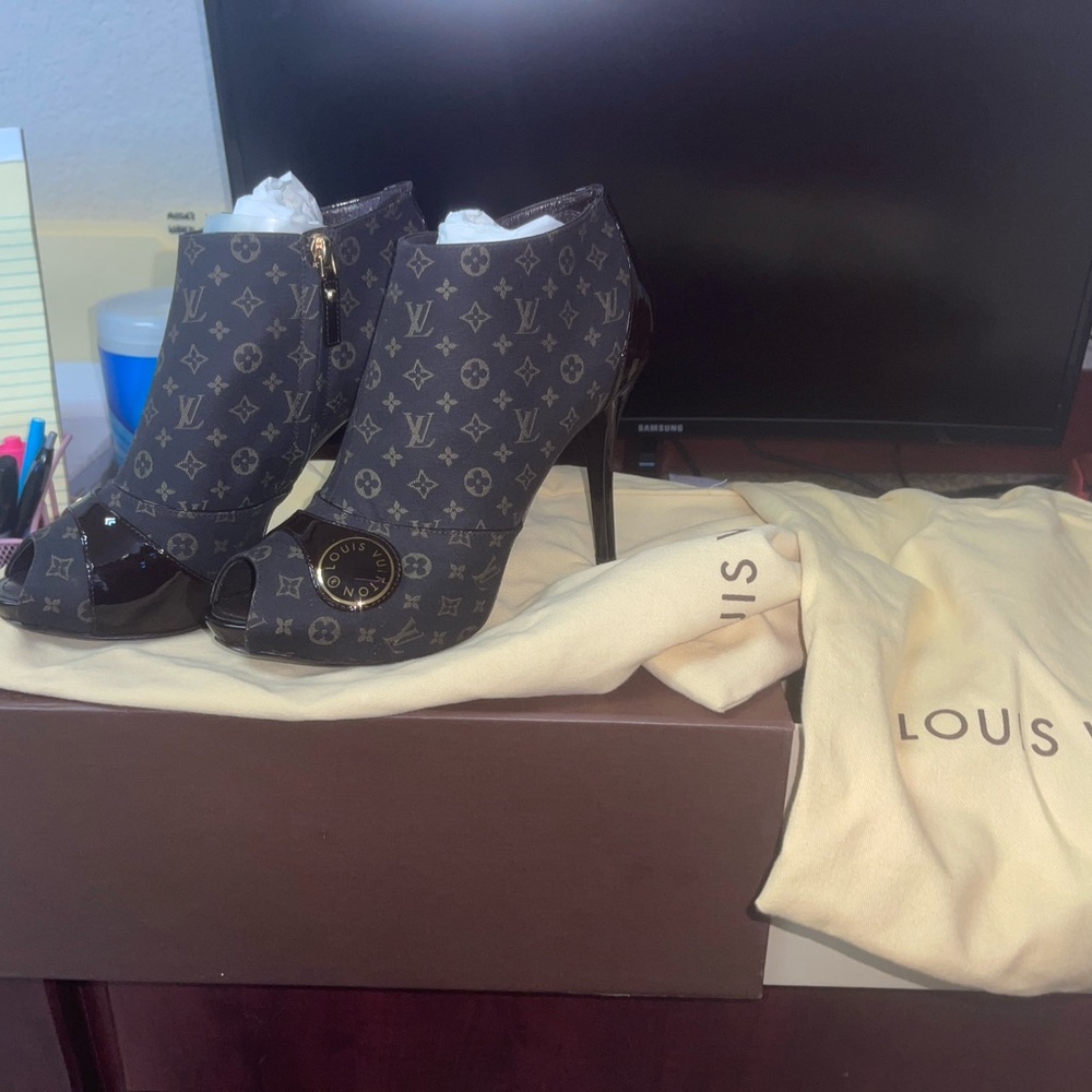 Louis Vuitton Black Monogram Ankle Boots